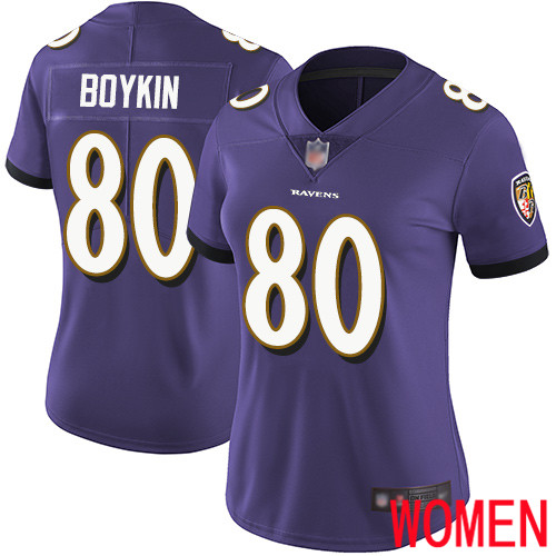 Baltimore Ravens Limited Purple Women Miles Boykin Home Jersey NFL Football #80 Vapor Untouchable->baltimore ravens->NFL Jersey